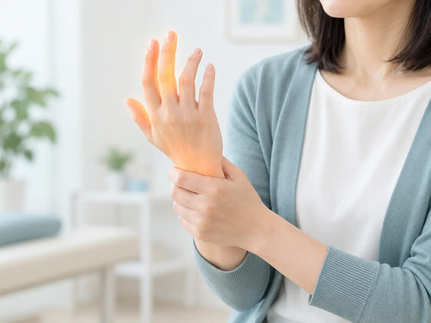 親指から中指にかけてしびれを感じる人